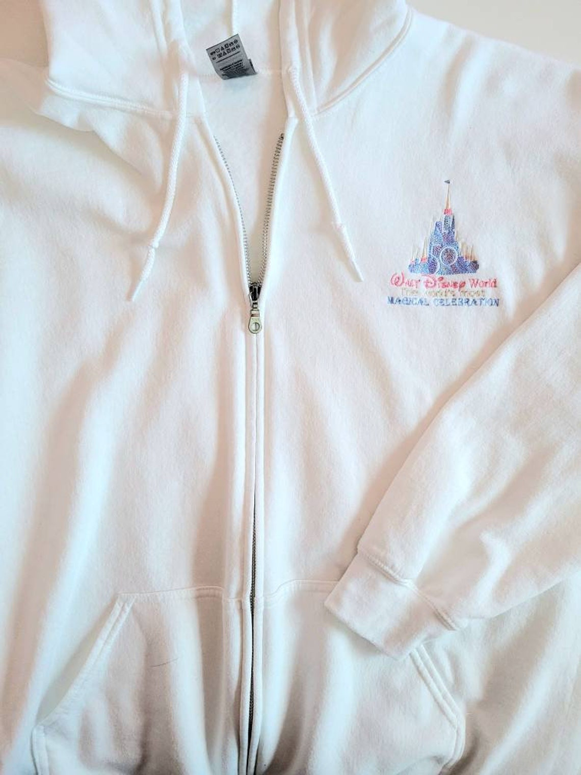 Disneyworld 50Th Anniversary Embroidered Shirt Disneyworld 50Th Anniversary Full Zip Embroidered Jacket