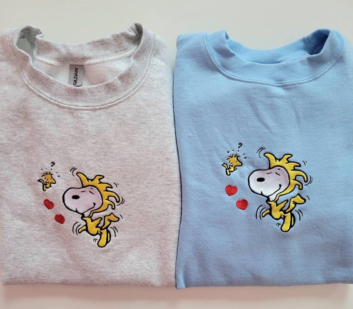 Snoopy Sweatshirt Embroidered Snoopy Sweatshirt Womens Snoopy Sweater