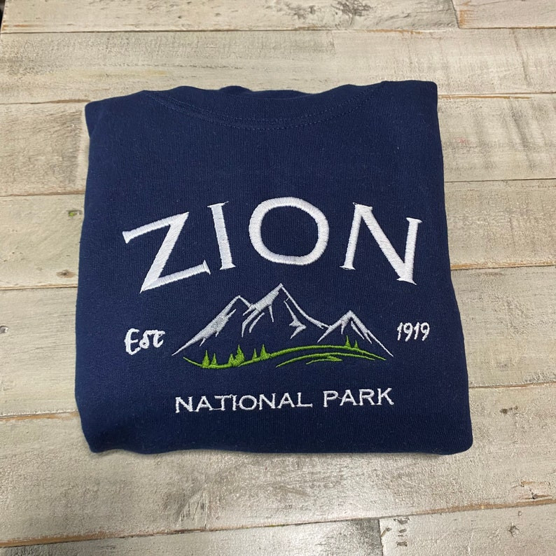 Zion National Park Embroidered Crewneck