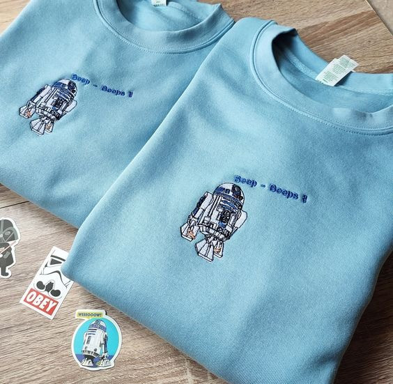 Embroidered Droid Movie Character Sweatshirt