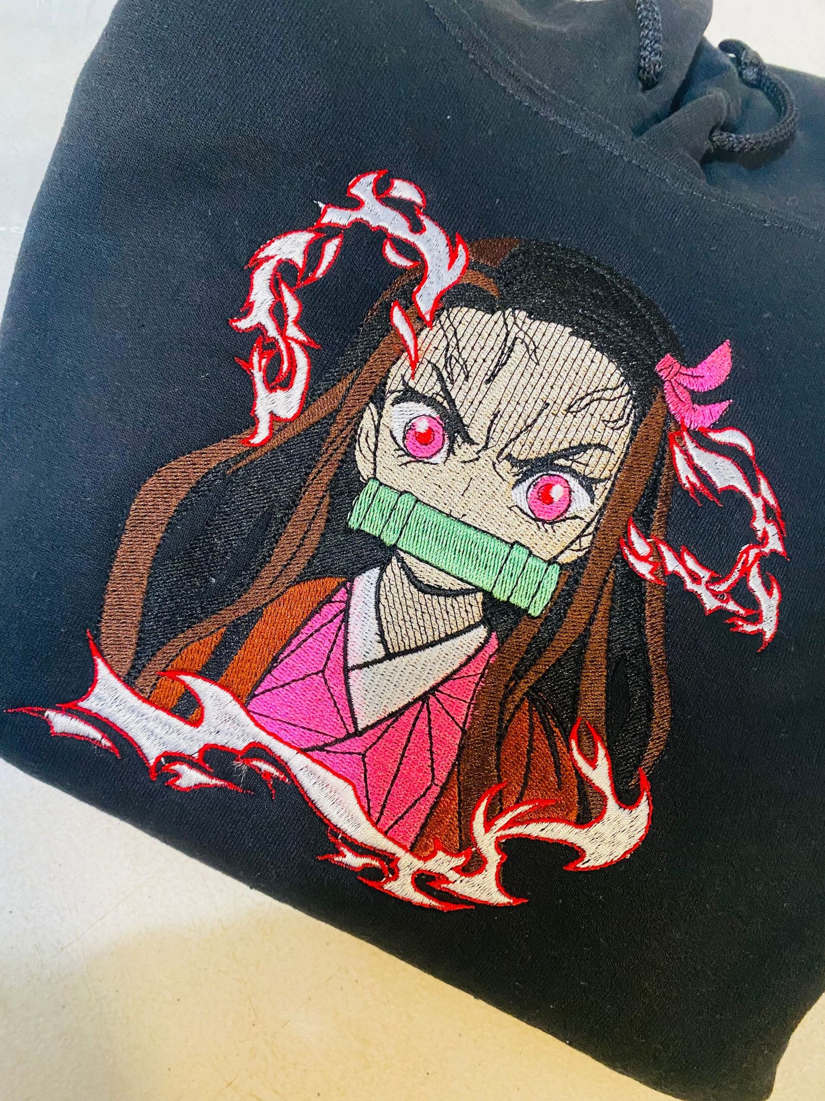 Nezuko Demon Slayer Embroidered Hoodie