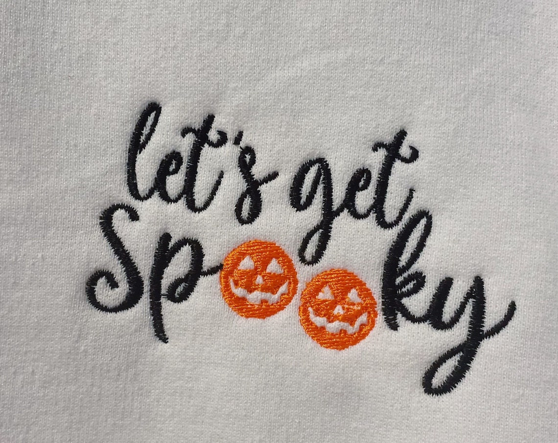 Lets Get Spooky Embroidered Crewneck Sweatshirt