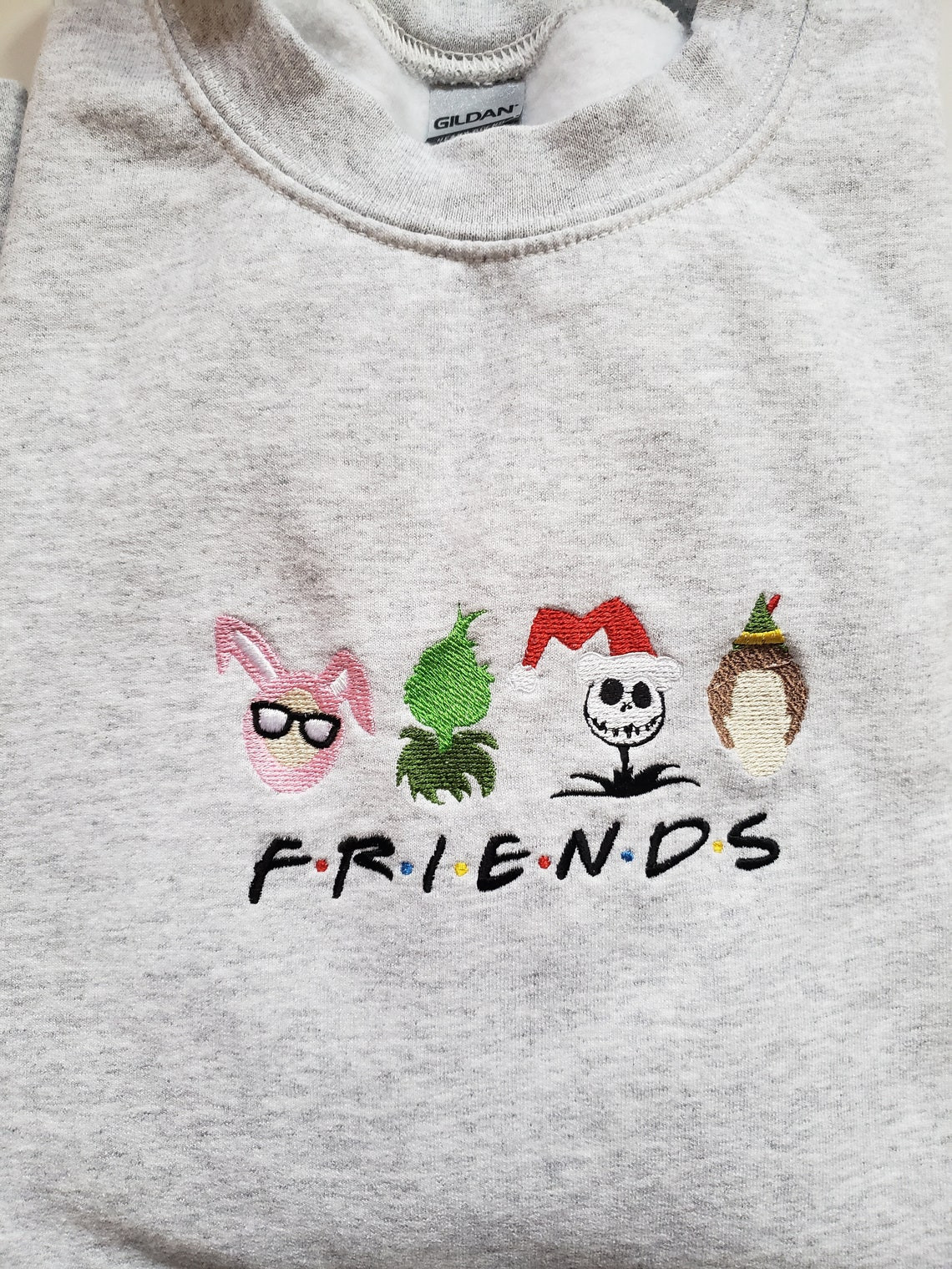 Friends Holiday Long-Sleeve Crewneck Sweatshirt Grinch Sweatshirt Christmas Sweatshirt