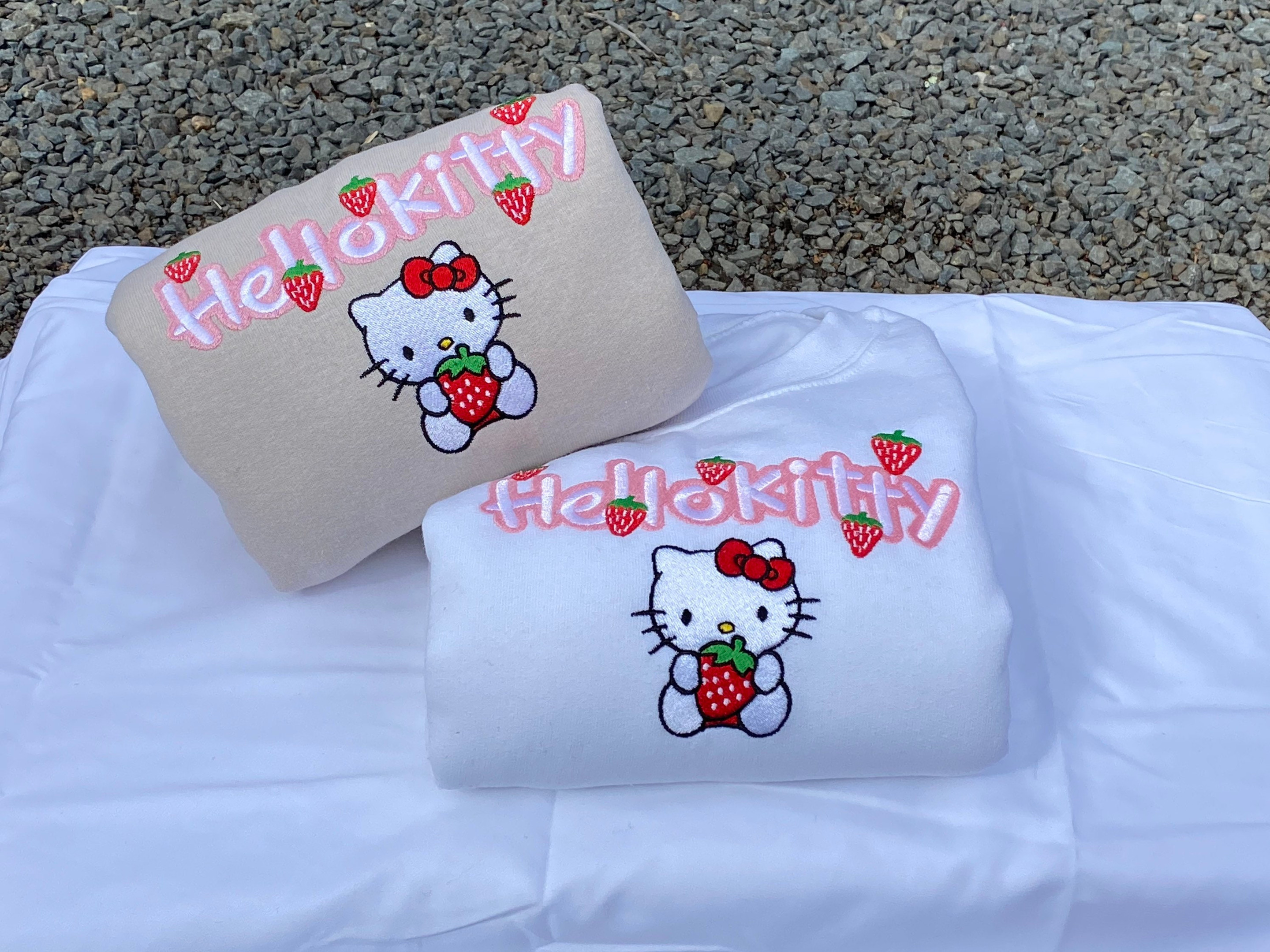 Hello Kitty Strawberry Cute Embroidery Sweatshirt