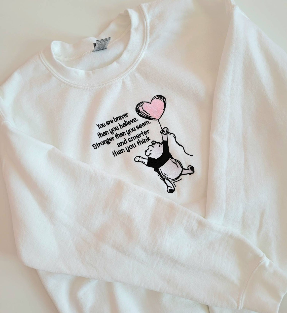 Dinseyworld Sweatshirt Embroidered Winnie The Pooh Winnie The Pooh Sweatshirt Embroidered Winnie The Pooh Crewneck Embroidered