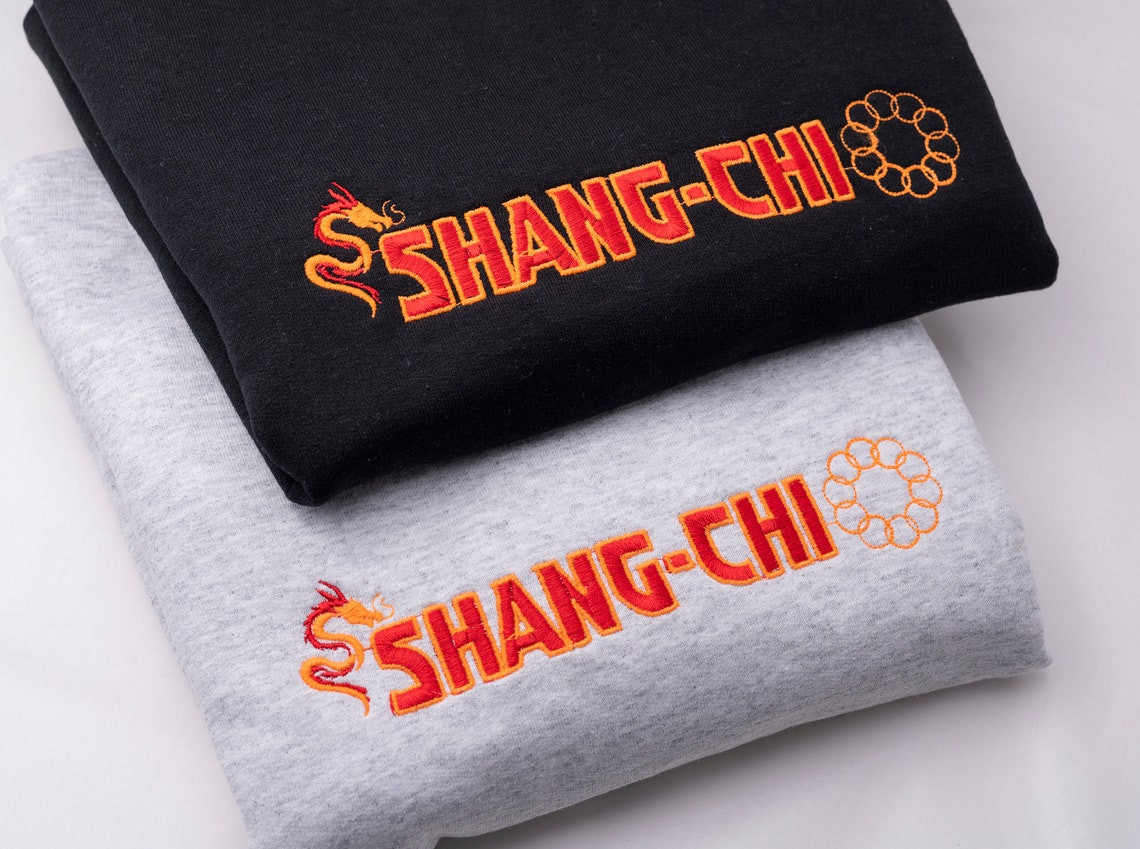 Inspired Shang Chi Crewneck Embroidered Black Sweatshirt Hoodie Unisex Sweater