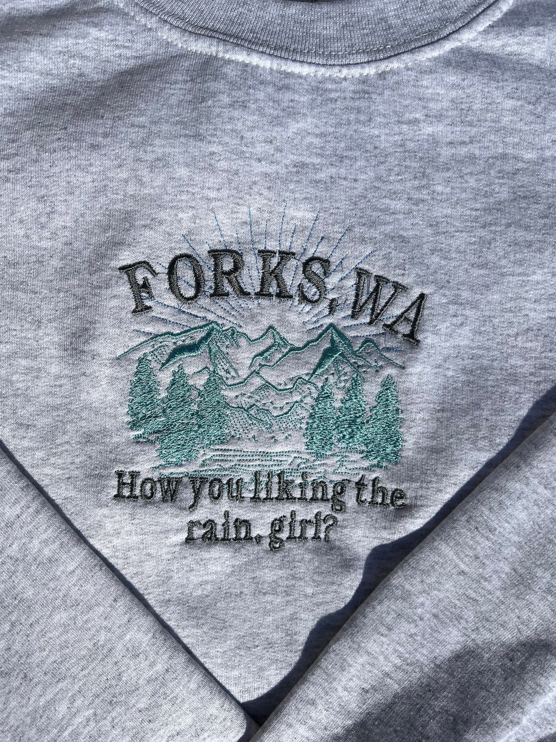 Twilight Forks Wa Embroidered Sweatshirt