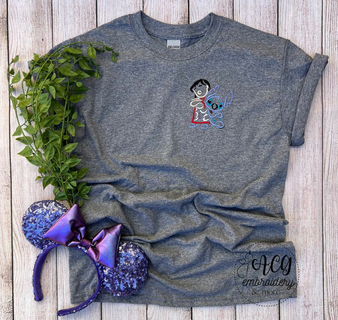 Lilo Stitch Embroidered T-Shirt