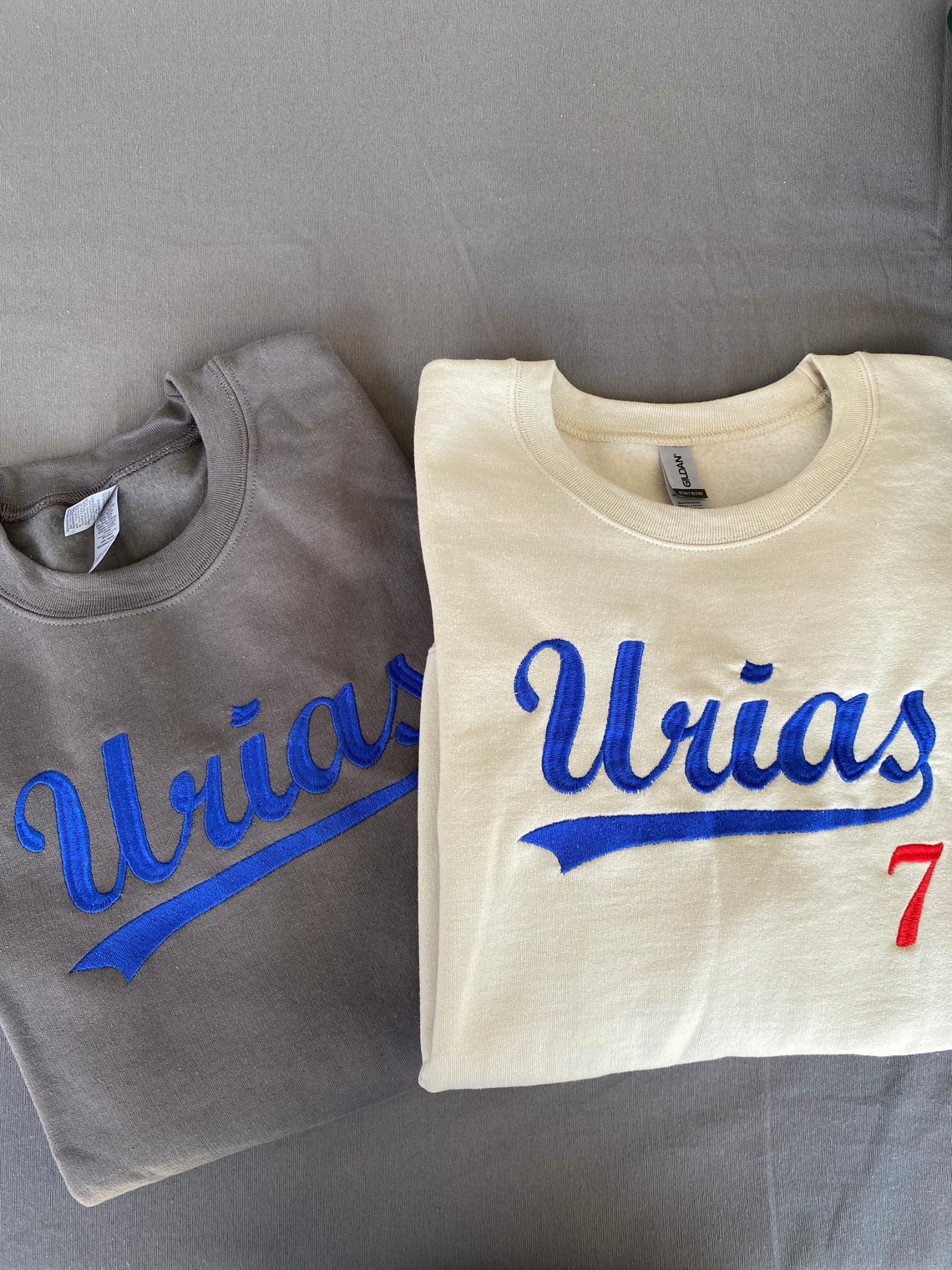 Julio Urias Embroidered Sweatshirt Dodgers Crewneck Urias Dodgers Apparel Baseball Dodgers Embroidery Los Angeles Dodgers Apparel Urias