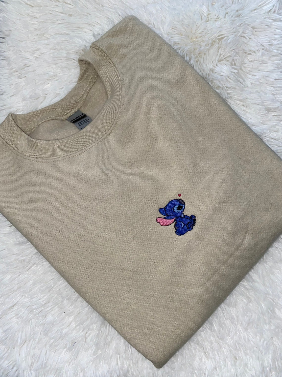 Stitch Embroidered Sweatshirt Embroidered Crewneck Embroidered Sweatshirt Disney Crewneck Disney Embroidery Disneyland Lilo And Stitch