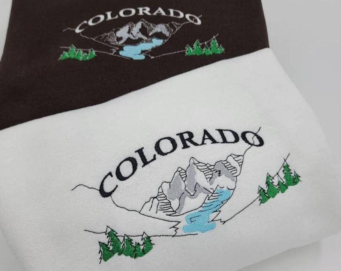 Colorado Embroidered Sweatshirt Crewneck Embroidered Sweatshirt Trendy Sweatshirt Unisex Gift