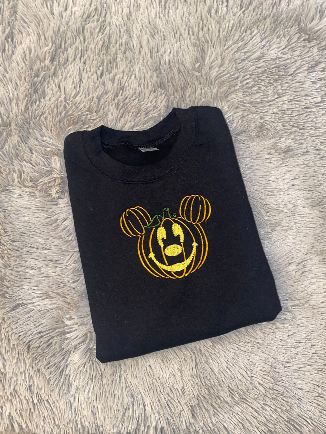 Mickey Pumpkin Embroidered Sweatshirt Embroidered Crewneck Halloween Embroidered Sweatshirt Disney Crewneck Halloween Sweatshirt