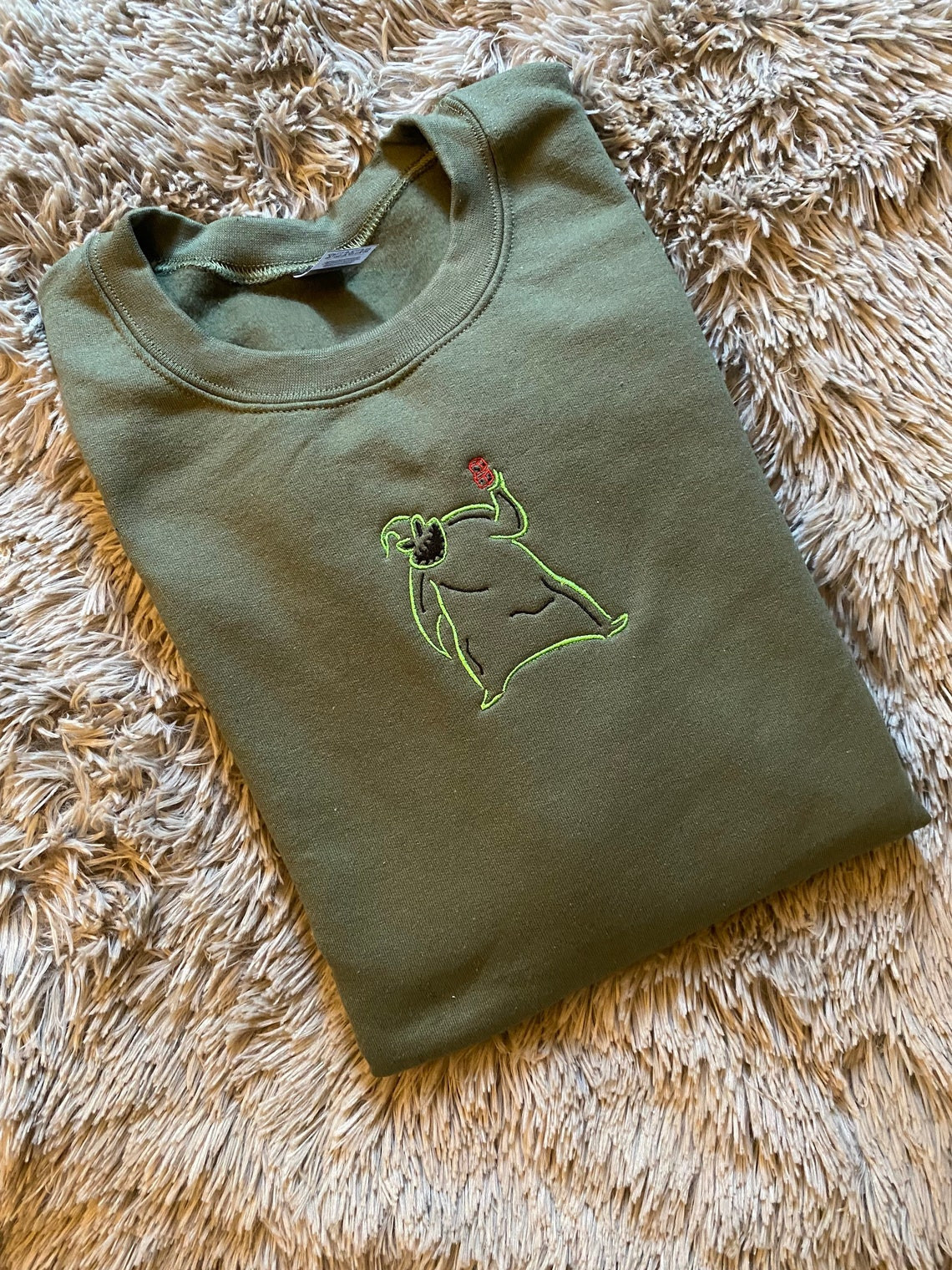 Oogie Boogie Embroidered Sweatshirt Embroidered Crewneck Nightmare Before Christmas Embroidered Sweatshirt Disney Crewneck Jack Shirt