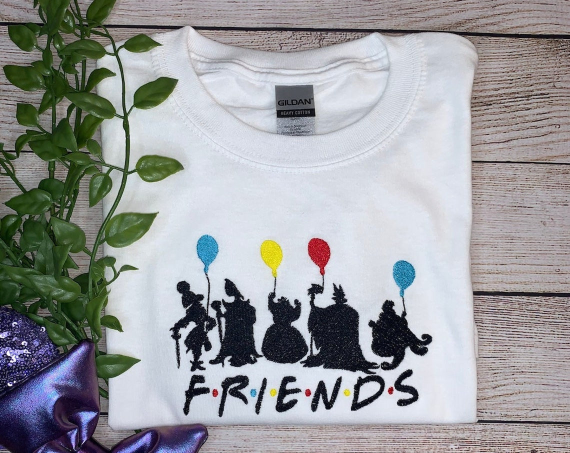 Villains Friends Embroidery T-Shirt Sweatshirt