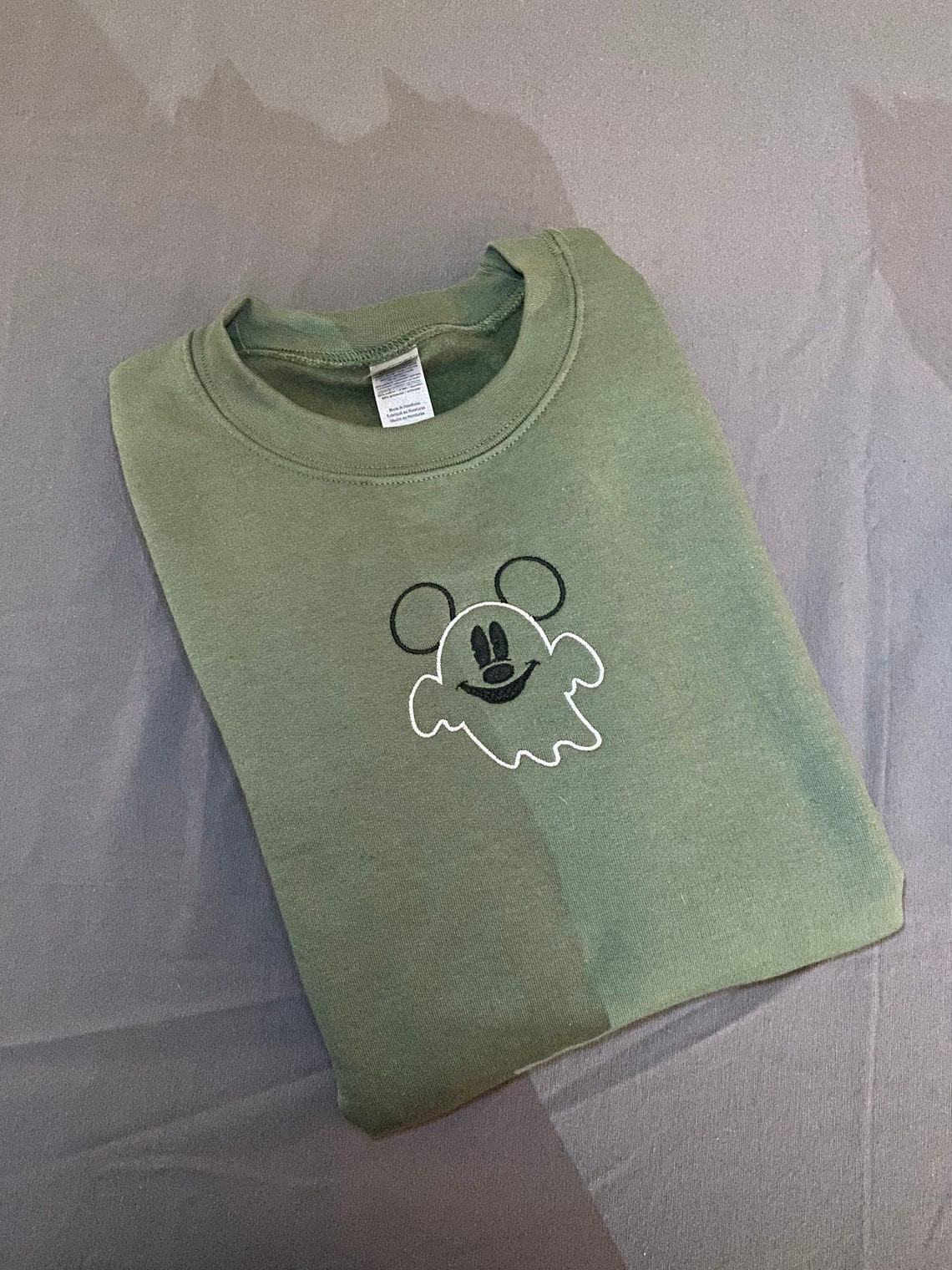 Mickey Mouse Ghost Embroidered Sweatshirt Embroidered Crewneck Ghost Embroidered Sweatshirt Disney Crewneck Halloween Sweatshirt Mickey