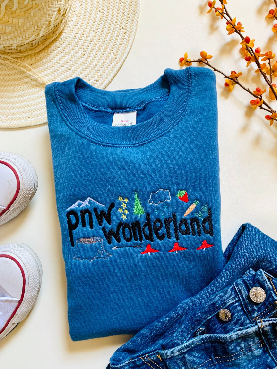 Pnw Wonderland Embroidered Crewneck