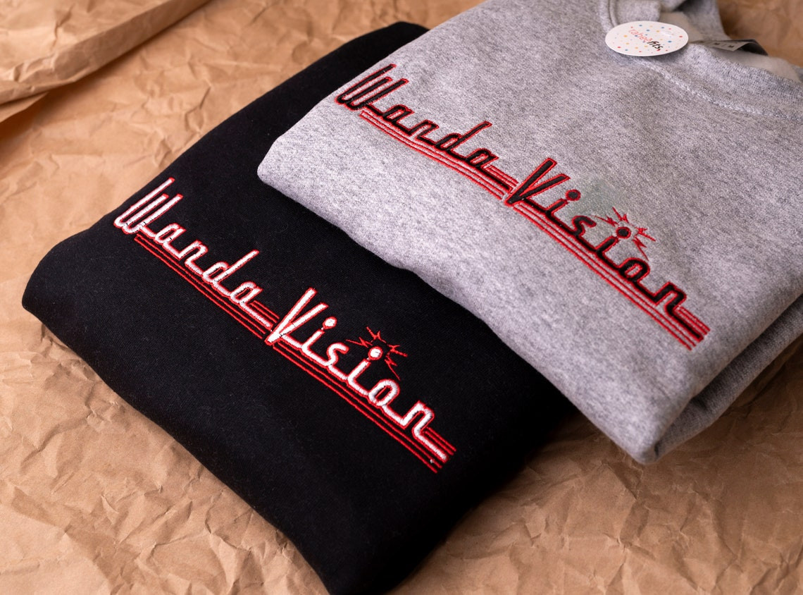 Inspired Wandavision Sweatshirt Unisex Embroidered Crewneck Wanda Vision Pullover