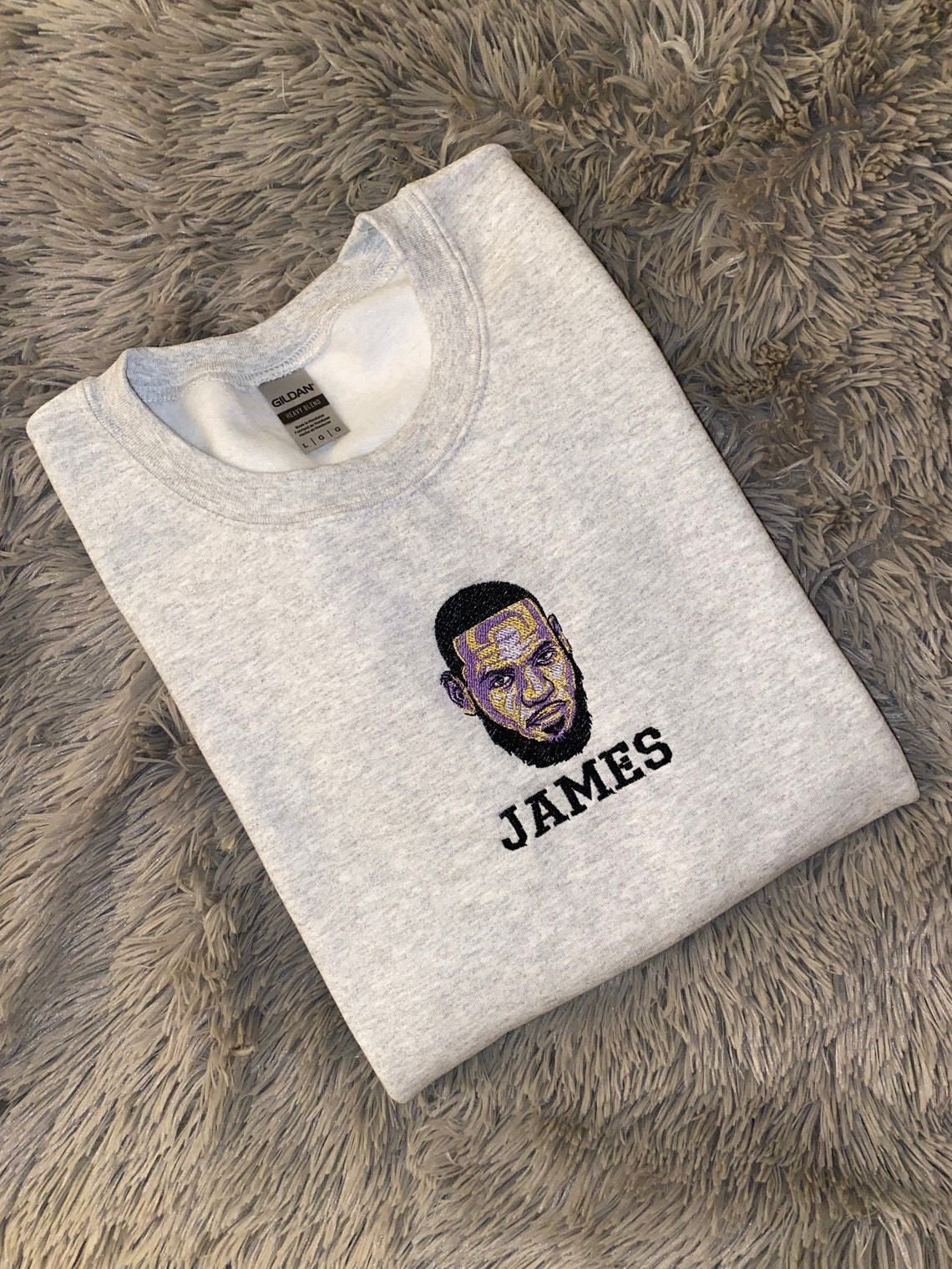 Lebron James Embroidered Sweatshirt Embroidered Crewneck Embroidered Sweatshirt Lakers Apparel Nba T Shirt Lakers James