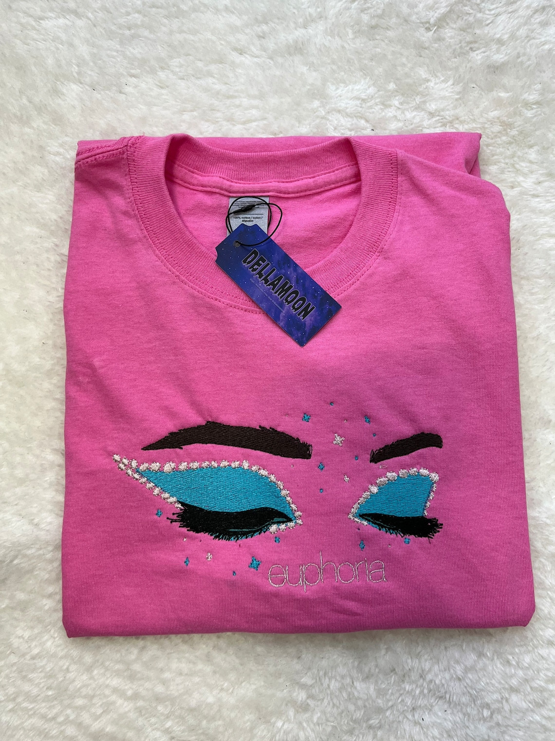 Euphoria Makeup Inspired Embroidery T-Shirt