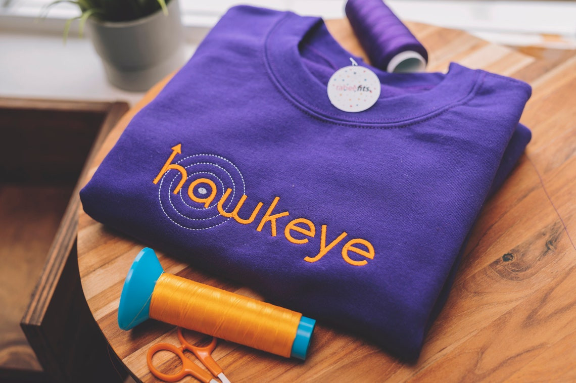 Inspired Hawkeye Crewneck Embroidered Sweatshirt Hoodie Unisex Sweater Sweatshirt