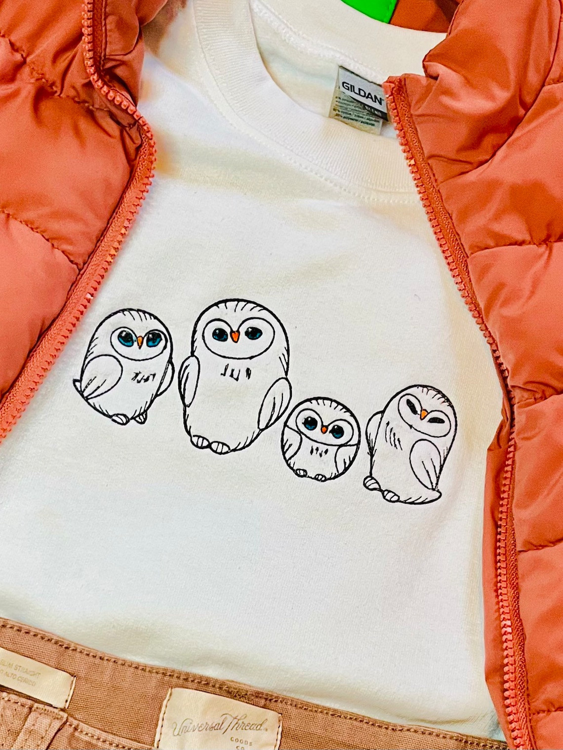 Winter Owl Embroidered Crewneck Owl Sweatshirt Embroidered Crewneck Gift For Owl Lovers