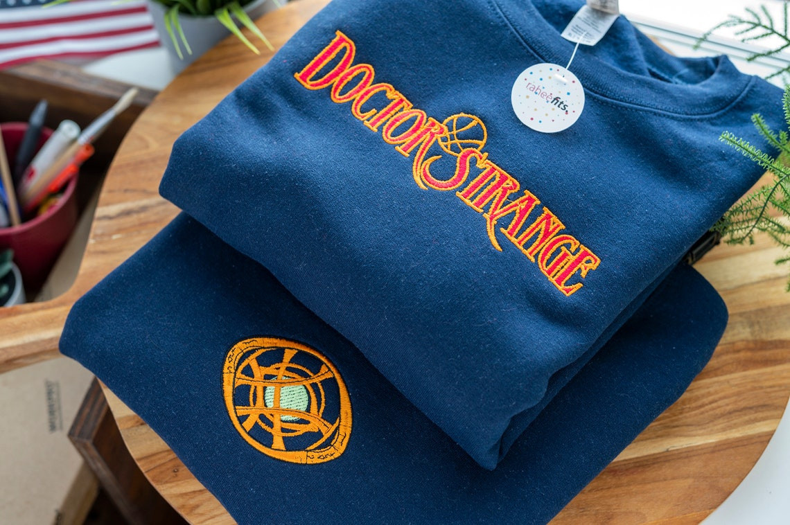 Inspired Doctor Strange Crewneck Embroidered Sweatshirt Hoodie Unisex Sweater Sweatshirt