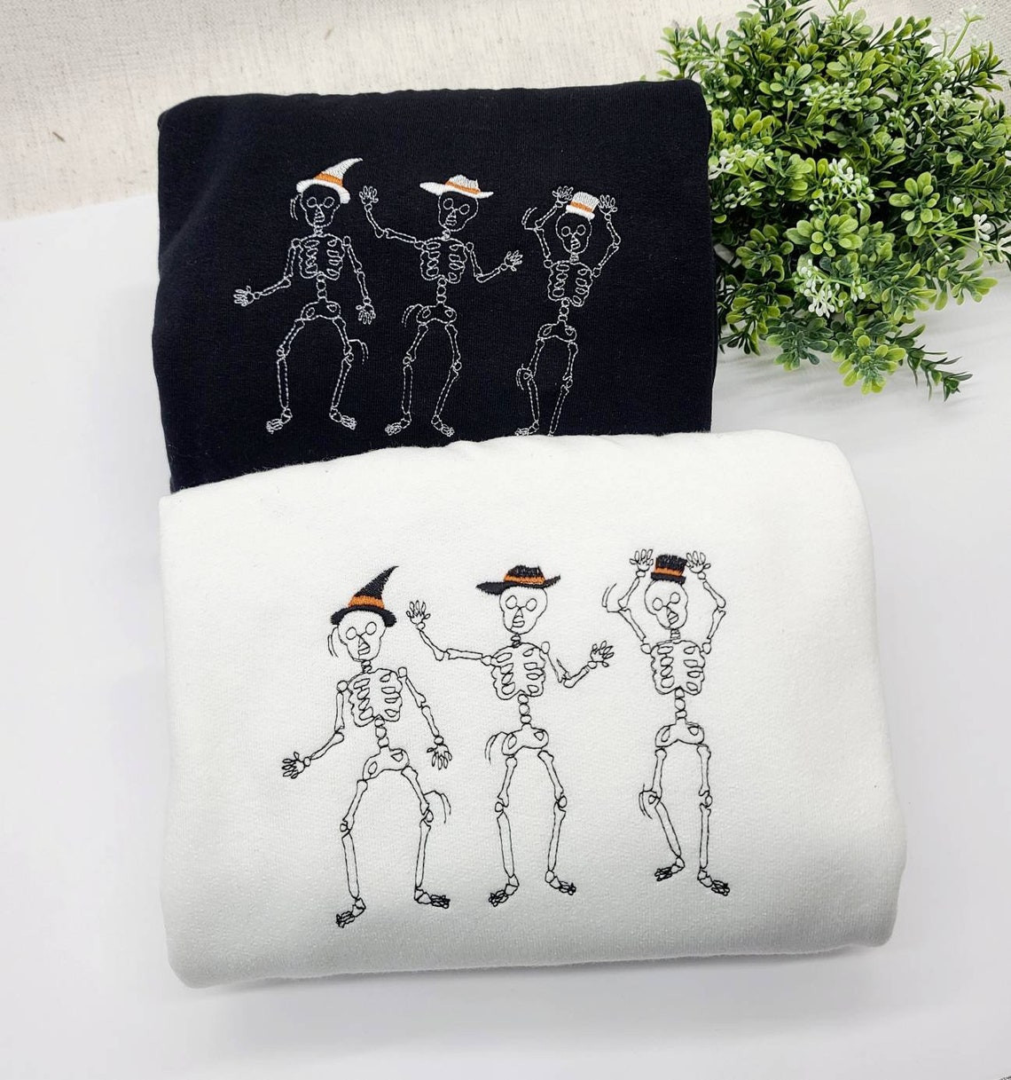 Fall Shirt Skeleton Embroidered Swaetshirt Happy Halloween Hoodie Sweatshirt Halloween Costume Shirt Womens Halloween Shirt Gift