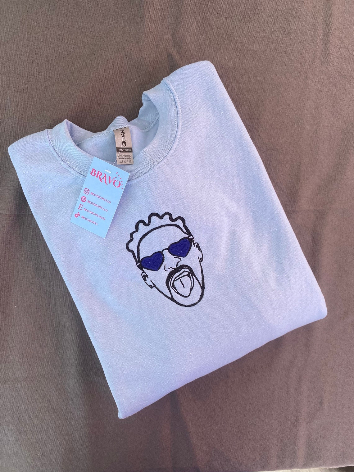 Bad Bunny Glasses Embroidered Sweatshirt Bad Bunny Apparel Yhlqmdlg Bad Bunny Heart Glasses Bad Bunny Apparel Bad Bunny Selfie Heart