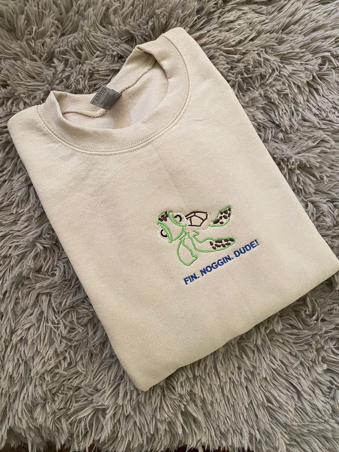 Squirt Embroidered Sweatshirt Embroidered Crewneck Embroidered Sweatshirt Disney Embroidery Disneyland Finding Nemo Save The Turtles