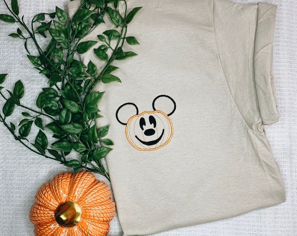 Halloween Mickey Embroidery Adult T-Shirt