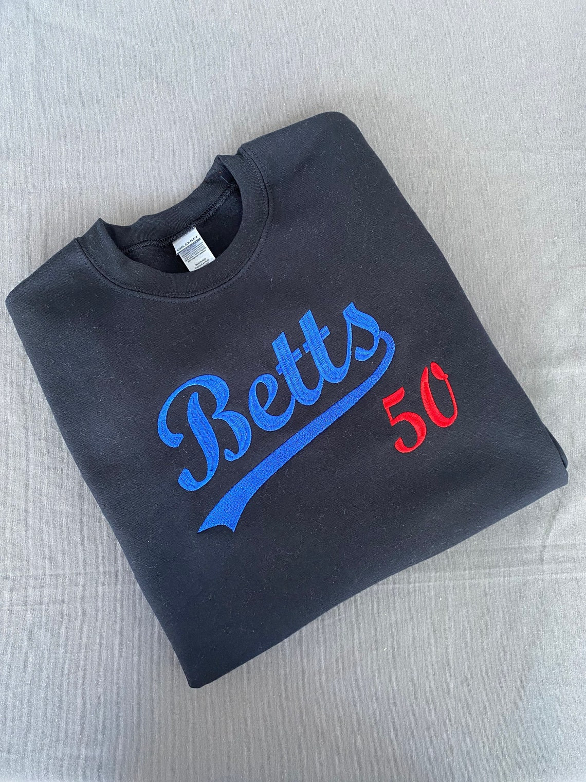 Mookie Betts Embroidered Sweatshirtdodgers Crewneck Dodgers Embroidery Los Angeles Dodgers Apparel Mookie Betts Apparel Betts Baseball