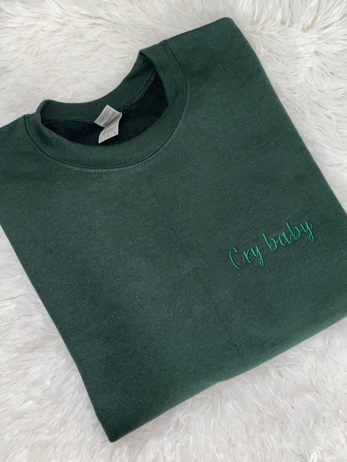 Cry Baby Embroidered Sweatshirt Embroidered Crewneck Embroidered Sweatshirt Cry Baby Apparel Tpwk Apparel Affirmations Be A Kind Human