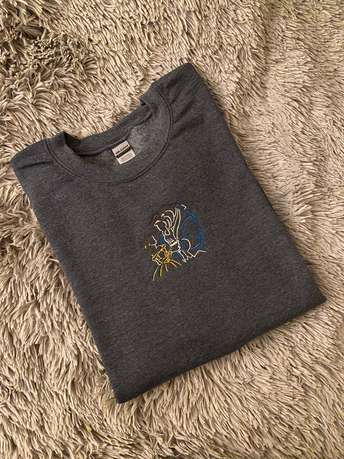 Beauty And The Beast Embroidered Sweatshirt Princess Shirt Beauty And The Beast Crewneck Disney Embroidery Belle Apparel Tale As Old