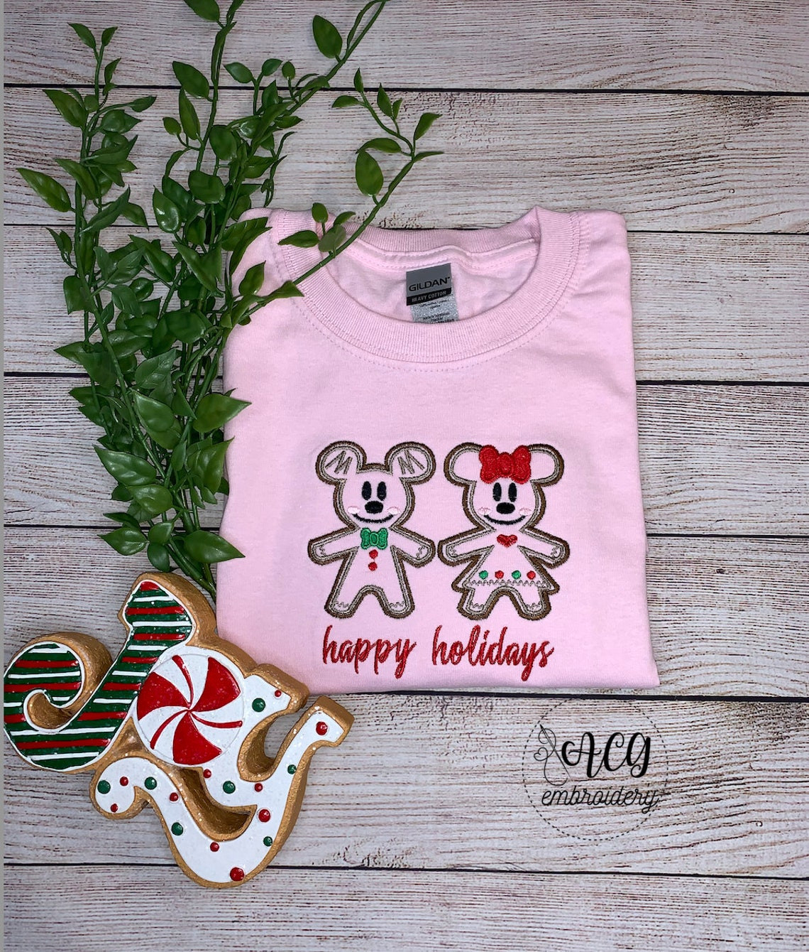 Gingerbread Mickey Embroidered T-Shirt