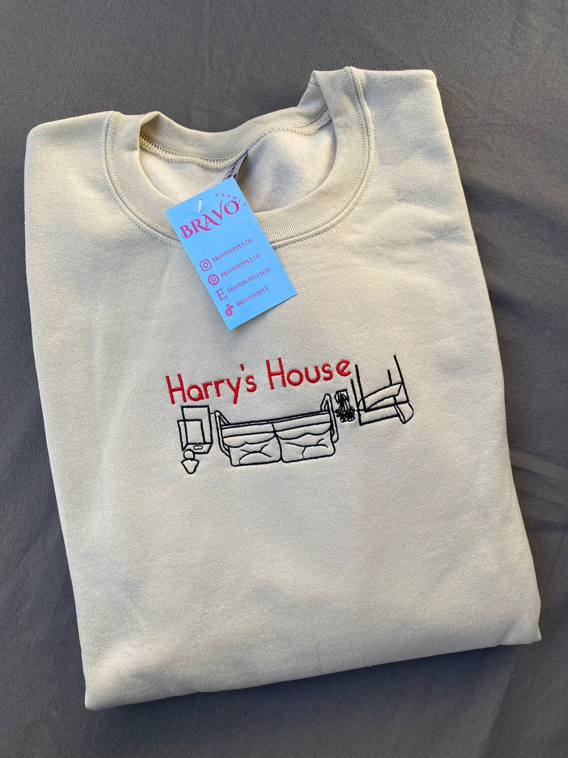 Harrys House Embroidered Crewneck Harry Styles Sweatshirt Harry Styles Lyrics Harry Crewneck Harry Styles Apparel Tpwk Pick Up The