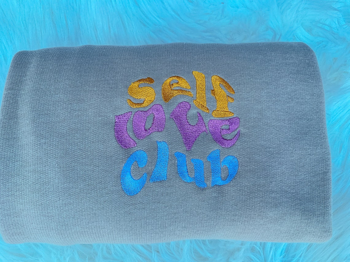 Embroidered Self Love Club Embroidered Crewneck