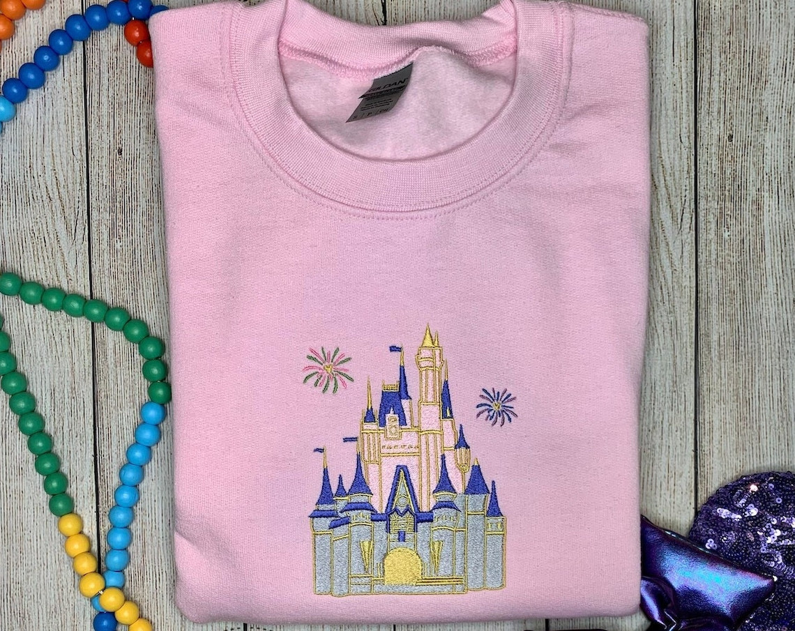 Fireworks Castle Embroidered Crewneck Sweatshirt