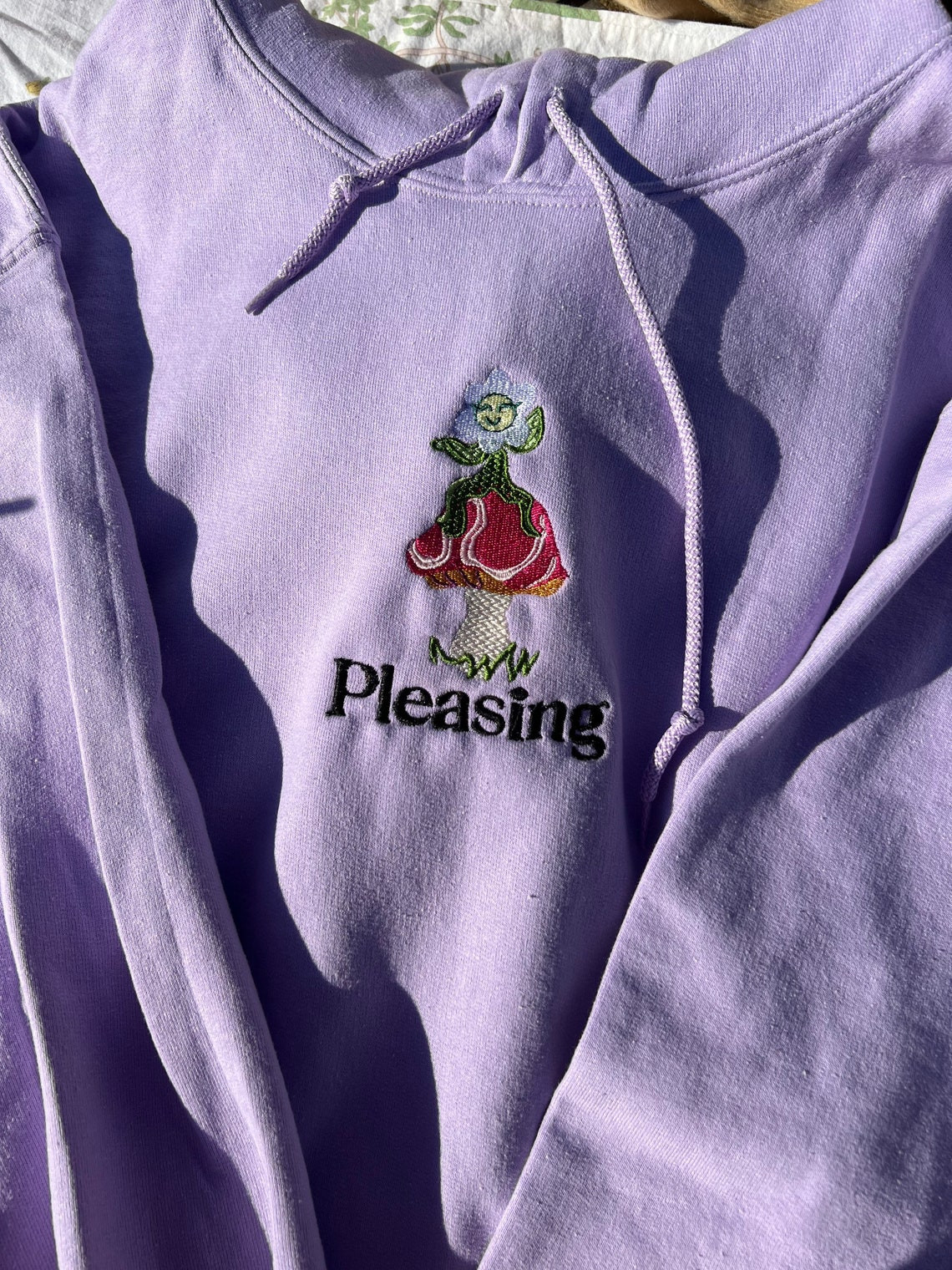 Shroom Bloom Pleasing Inspired Embroidered Hoodie