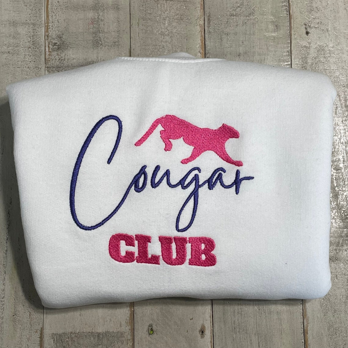 Cougar Club Embroidered Crewneck Milf Vintage Sweatshirt Trendy Crewneck