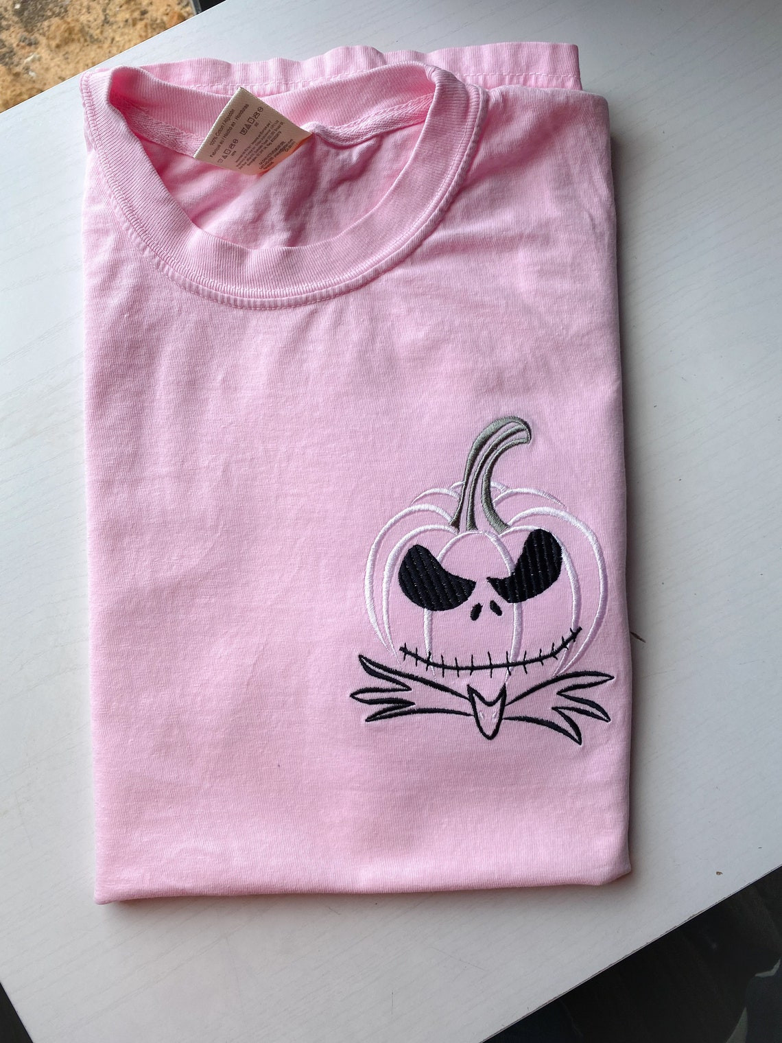 Pumpkin Jack Skellington Embroidered Shirt Disney Halloween Nightmare Before Christmas Embroidered Shirt