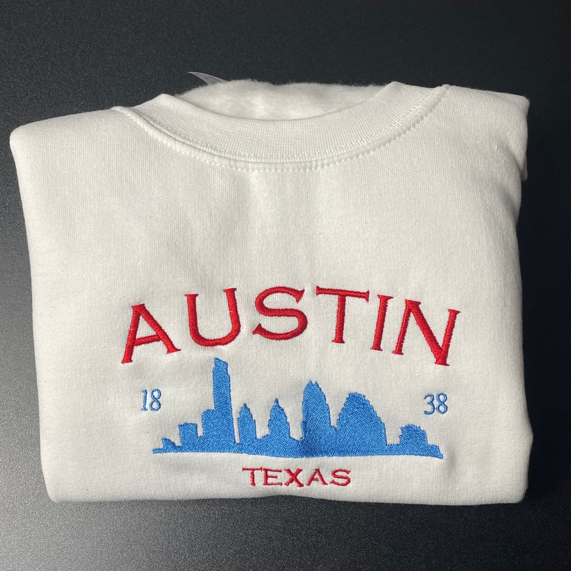 Austin Embroidered Sweater Embroidered Crewneck Austin Texas Sweatshirt