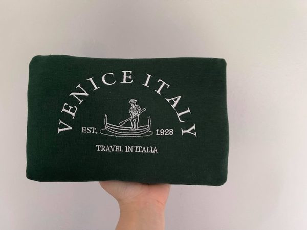 Venice Italy Embroidered Sweatshirt