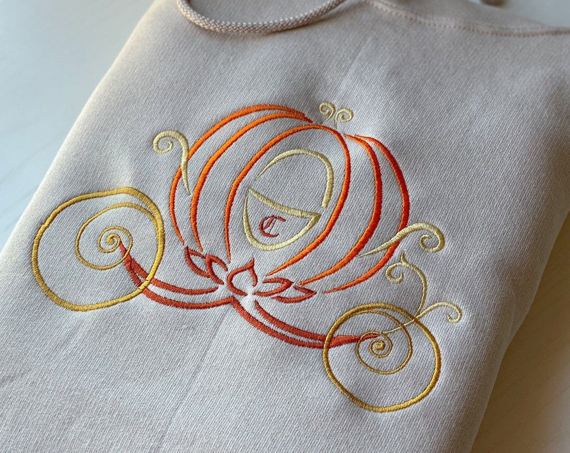 Embroidered Sweatshirt Cinderellas Carriage Disney World Fall Sweatshirt Disneyland Sweatshirt Disney Princess Cinderella