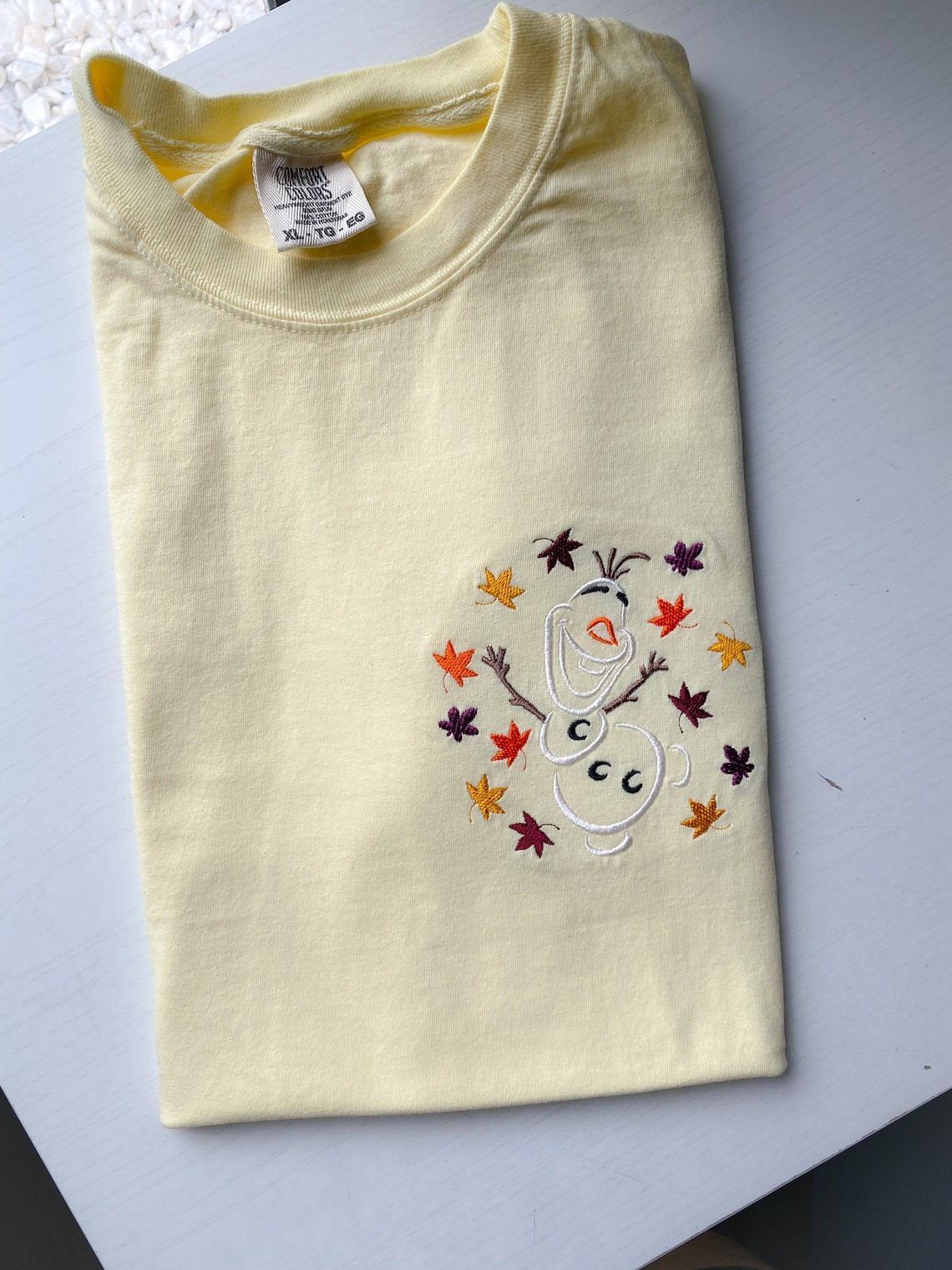 Olaf In Fall Embroidered Shirt Disney Halloween Embroidered Shirt Autumn Embroidered T Shirt