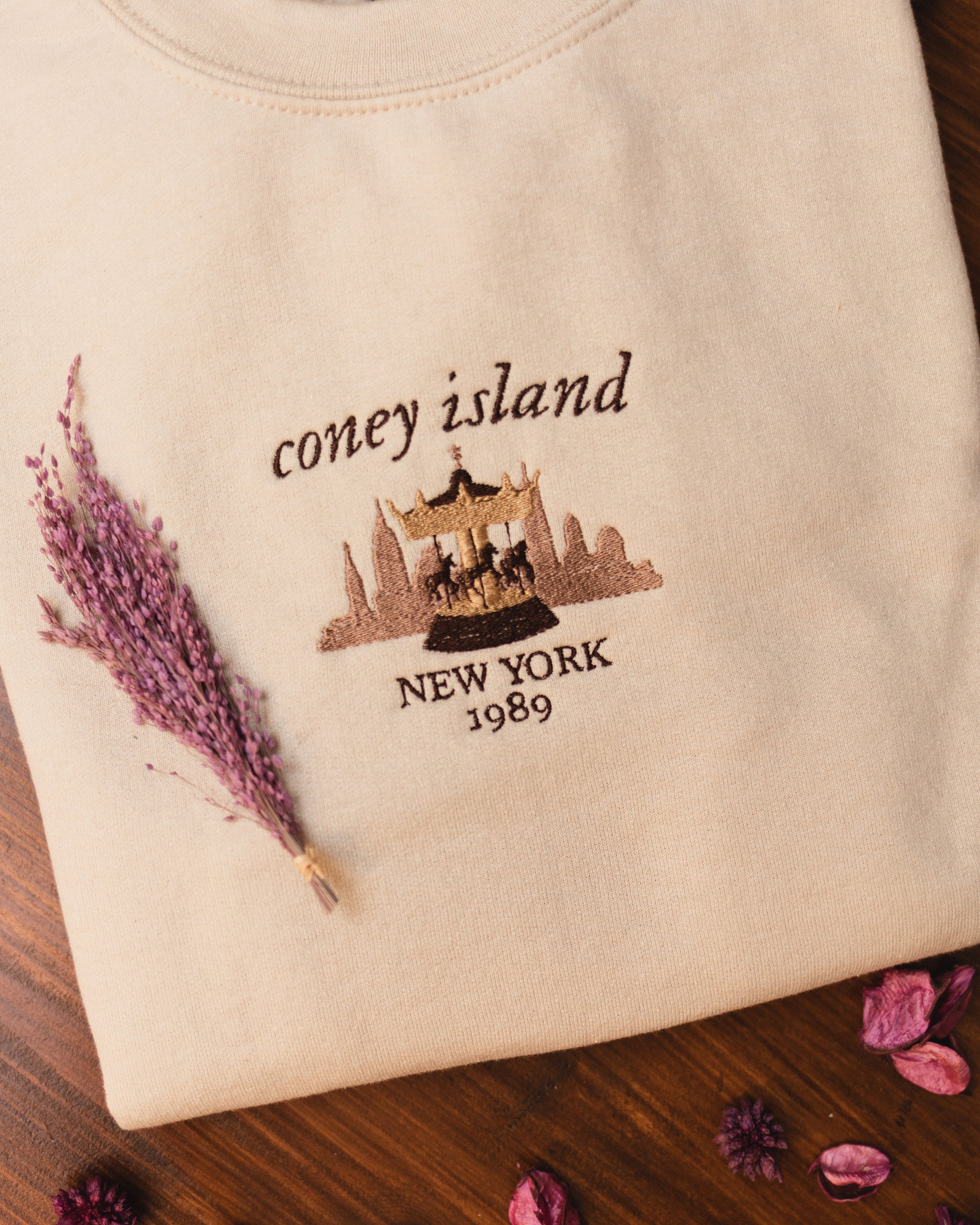 Coney Island New York Embroidered Sweatshirt