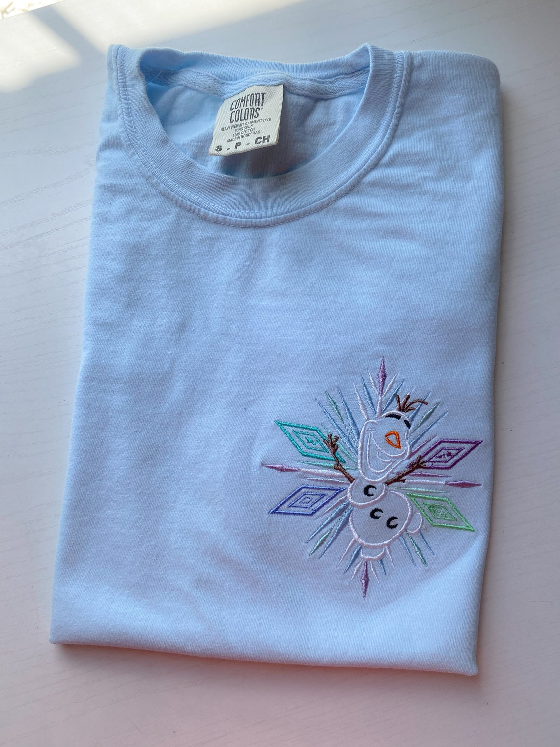 Olaf Elements Embroidered T Shirt Disney Frozen Embroidered Shirt