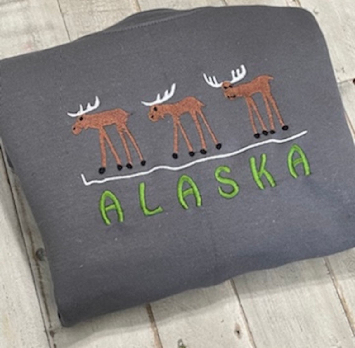 Alaska Embroidered Crewneck Embroidered Crewneck National Park Sweatshirt