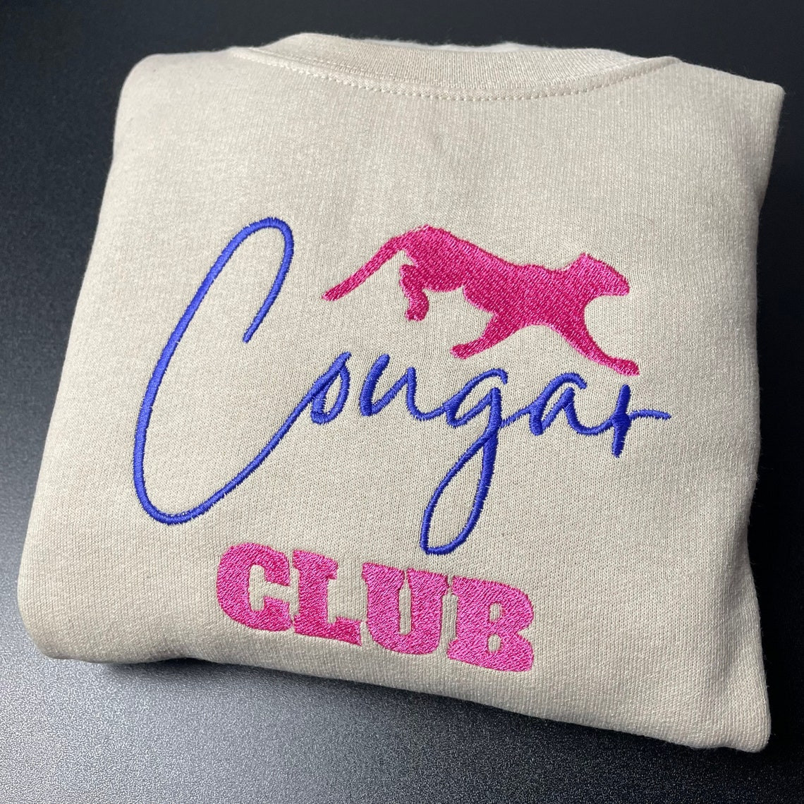 Cougar Club Embroidered Crewneck Milf Vintage Sweatshirt Trendy Crewneck