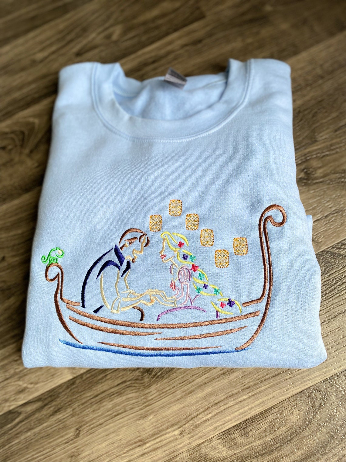 Disney Tangled Embroidered Sweatshirt Rapunzel And Flynn Rider Embroidered Sweatshirt Disney World Disneyland Embroidered Sweatshirt