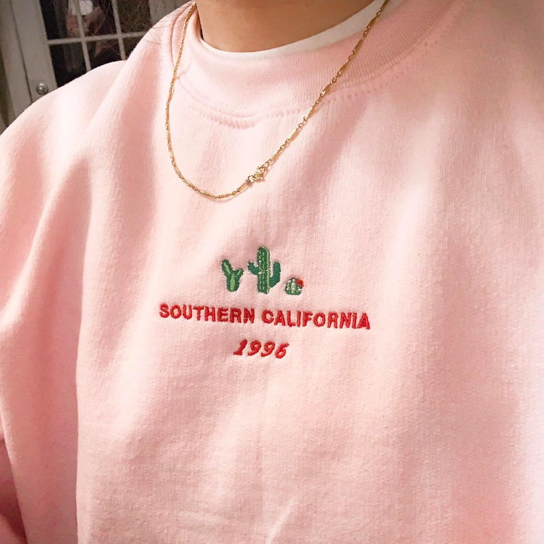 Southern California Cactus Sweatshirt Embroidered